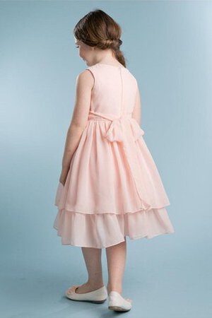 Robe cortège fille naturel courte au niveau de genou avec perle col ras du cou