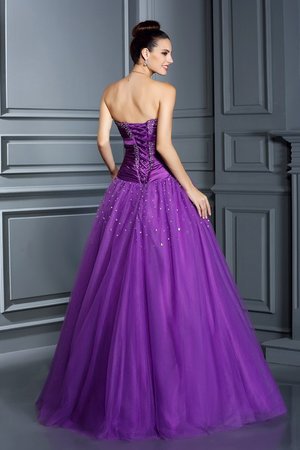 Robe de quinceanera longue cordon de bustier manche nulle longueur au ras du sol