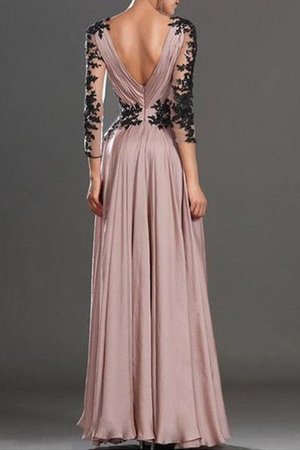 Robe de soirée ligne a en chiffon de princesse avec manche longue v encolure