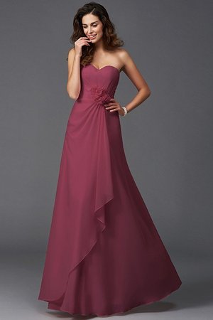 Robe demoiselle d'honneur longue avec chiffon avec zip ligne a avec fleurs