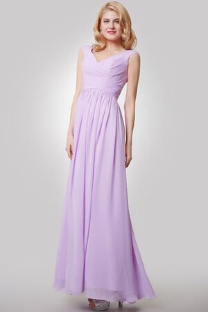 Robe demoiselle d'honneur romantique mode avec chiffon longueur au ras du sol ruché