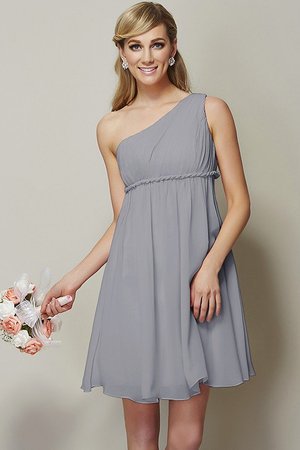 Robe demoiselle d'honneur ceinture avec ruban a-ligne avec chiffon manche nulle