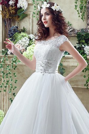 Robe de mariée longue distinguee facile avec manche épeules enveloppants avec perle