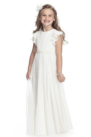 Robe cortège fille naturel ligne a manche nulle de princesse longueur au ras du sol