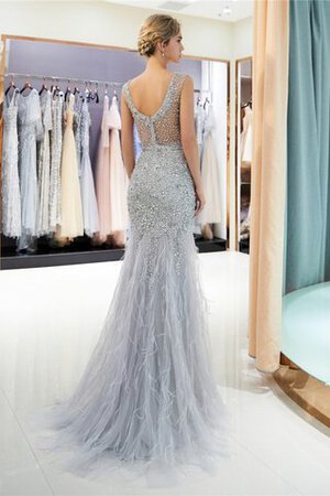 Robe de bal avec plumes fermeutre eclair séduisant avec perle derniere tendance