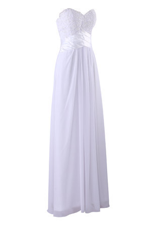 Robe de mariée plissage ligne a en chiffon avec sans manches milieu