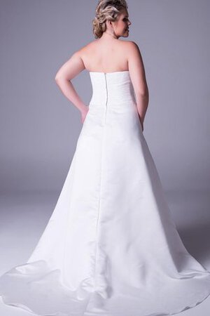 Robe de mariée romantique distinguee de traîne courte en satin fermeutre eclair