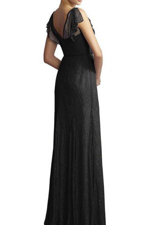 Robe demoiselle d'honneur luxueux collant avec manche courte avec ruban encolure ronde