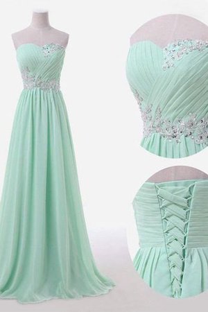 Robe demoiselle d'honneur avec chiffon de princesse ligne a avec perle jusqu'au sol