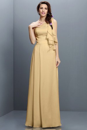 Robe demoiselle d'honneur longue avec sans manches avec chiffon ligne a de lotus