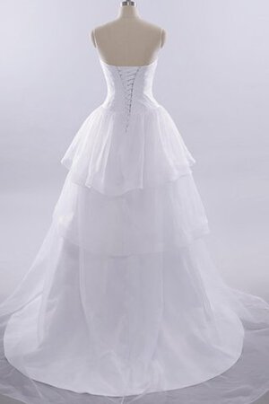 Robe de mariée cordon textile en tulle avec gradins col en forme de cœur en dentelle