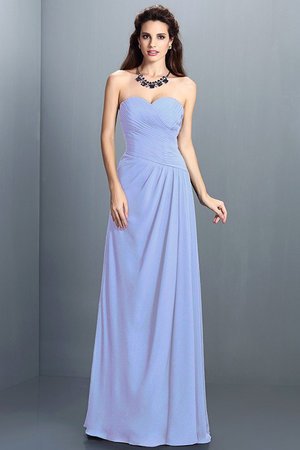 Robe demoiselle d'honneur longue avec chiffon avec zip avec fronce manche nulle