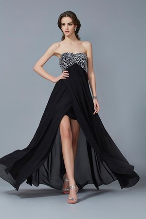 Robe de soirée longue de princesse avec perle avec zip avec chiffon