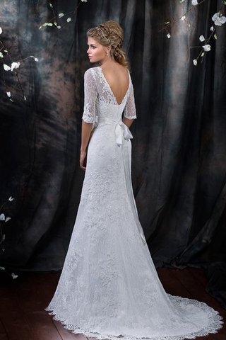 Robe de mariée longue sexy plissage a-ligne avec ruban