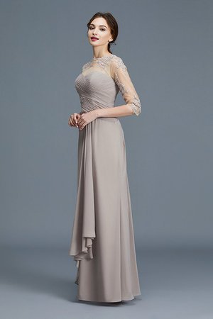 Robe mère de mariée naturel de princesse avec manche 3/4 ligne a de lotus