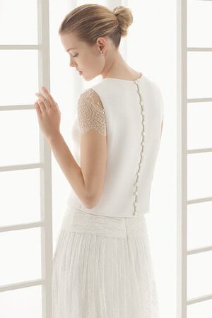 Robe de mariée mode simple avec manche courte en dentelle de col bateau