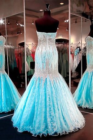 Robe de bal fermeutre eclair à la mode en dentelle de sirène col en forme de cœur