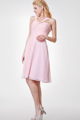 Robe demoiselle d'honneur manche nulle asymétrique en chiffon de col en cœur ligne a