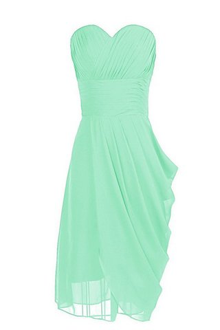 Robe demoiselle d'honneur naturel courte avec chiffon ligne a avec zip