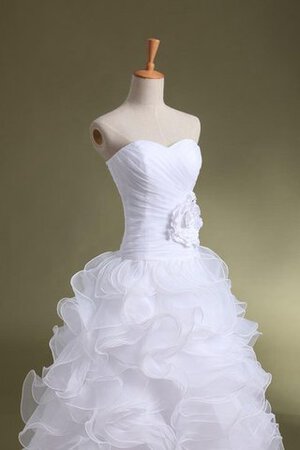 Robe de mariée en organza de mode de bal en dentelle avec lacets en satin