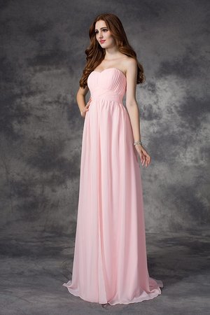 Robe de bal longue naturel de traîne courte ligne a avec chiffon