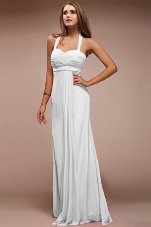 Robe demoiselle d'honneur longue avec chiffon de lotus de dos nu jusqu'au sol