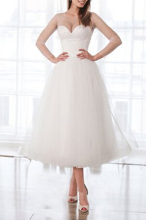 Robe de mariée col en forme de cœur accrocheur avec perle avec zip bref