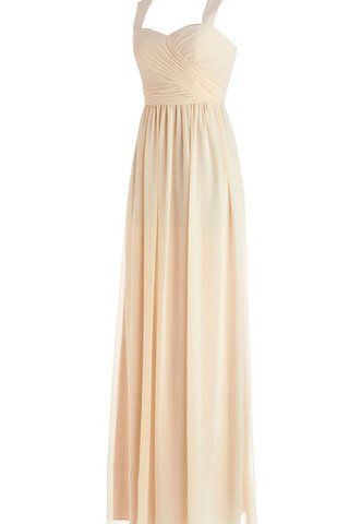 Robe demoiselle d'honneur facile naturel avec chiffon bandouliere spaghetti de col en cœur