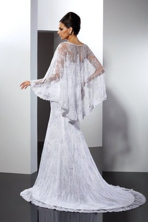 Robe de mariée longue manche nulle appliques col en forme de cœur de sirène