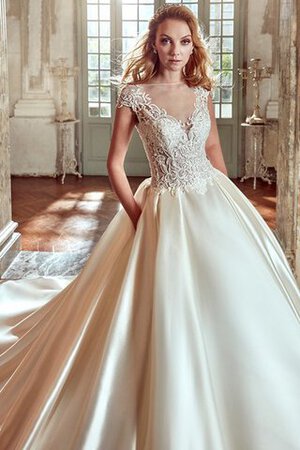 Robe de mariée naturel avec bouton en satin salle interne de mode de bal