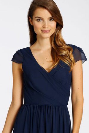 Robe demoiselle d'honneur delicat facile avec chiffon ruché avec manche épeules enveloppants