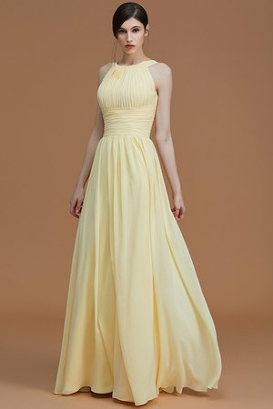 Robe demoiselle d'honneur a-ligne fermeutre eclair dénudé de princesse en chiffon