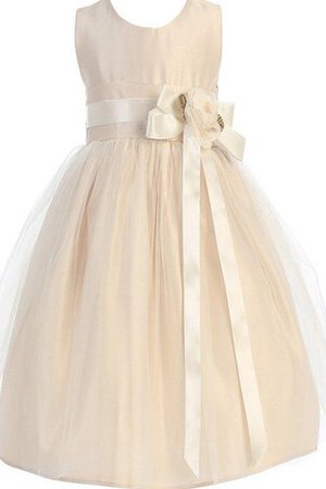 Robe cortège fille avec fleurs avec nœud manche nulle ligne a