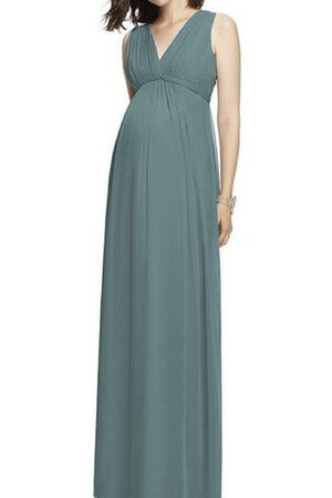 Robe demoiselle d'honneur longue jusqu'au sol avec chiffon de grossesse v encolure