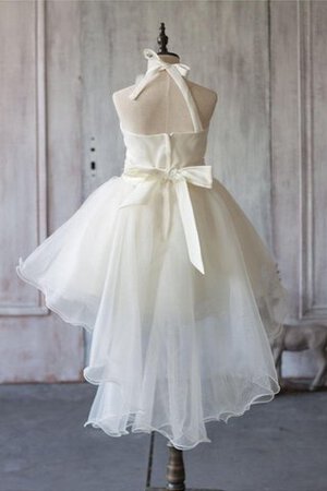 Robe cortège fille avec ruban ceinture en organza ligne a avec perle