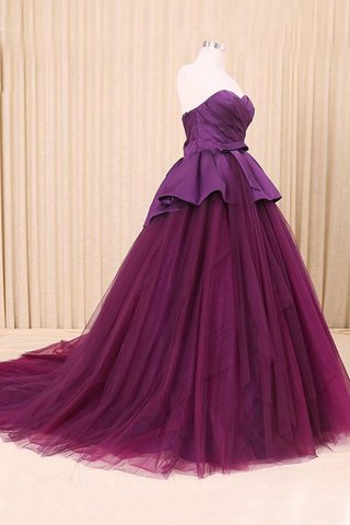 Robe de quinceanera de traîne courte textile en tulle decoration en fleur cordon a-ligne