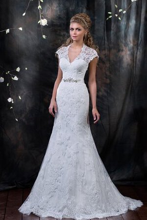 Robe de mariée sexy vintage longue de sirène avec manche courte