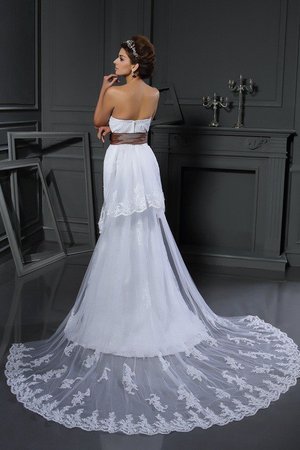 Robe de mariée naturel longue manche nulle fermeutre eclair col en forme de cœur