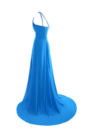 Robe de bal officiel en chiffon manche nulle en arc-en-ciel en grandes tailles