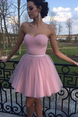 Robe de cocktail avec sans manches textile en tulle élégant naturel bref