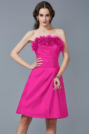 Robe demoiselle d'honneur bref de bustier manche nulle avec zip avec fleurs