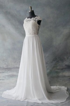 Robe de mariée simple luxueux pailleté avec manche courte de traîne moyenne