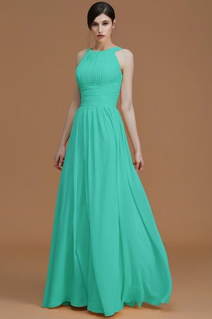 Robe demoiselle d'honneur a-ligne fermeutre eclair dénudé de princesse en chiffon