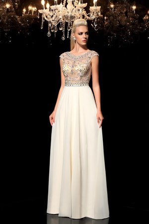 Robe de bal longue naturel avec chiffon de princesse fermeutre eclair