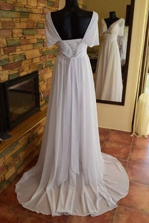 Robe de mariée à la mode cordon avec perle a-ligne de col en v