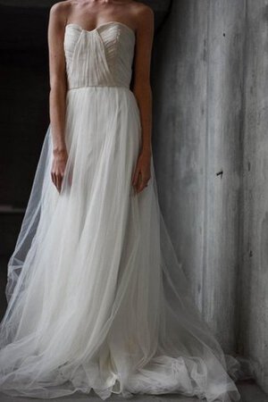 Robe de mariée naturel plissage longueru au niveau de sol textile en tulle ruché