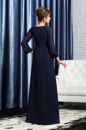 Robe mère de mariée avec chiffon jusqu'au sol a-ligne fermeutre eclair de col en v