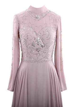 Robe mère de mariée romantique brillant avec cristal avec perle elevé