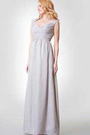 Robe demoiselle d'honneur longue en chiffon avec sans manches col élisabéthain ruché