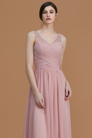 Robe demoiselle d'honneur jusqu'au sol en chiffon avec zip manche nulle de princesse